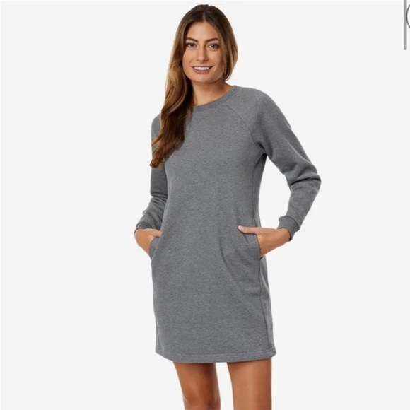 Pact Heather Courtside Dress Gray Organic Cotton Cozy Comfy Loungwear Size XS - Picture 2 of 11